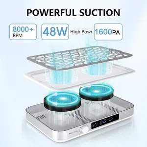 Professional Nail Dust Collector extractor de polvo para unas with 2 Turbo Powerful Fans 1600PA Portable 10 <b>Speeds</b> Nail Vacuum - Product Image 3