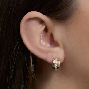 <span class=keywords><strong>Boucles</strong></span> d'oreilles <span class=keywords><strong>multi</strong></span>-<span class=keywords><strong>anneaux</strong></span> en or à la mode avec revêtement en diamant pour cadeau Zircon Stones Plaqué or - Product Image 2