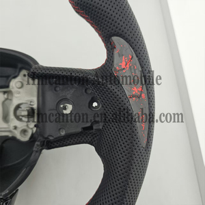 Volant de direction en cuir perforé en fibre de carbone forgée avec LED pour Dodge Challenger – Nouveaux produits - Product Image 3