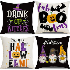 Festeggia la decorazione di Halloween copricuscino spaventoso con testa di zucca e lettera copricuscino creativo per sofà - Product Image 1
