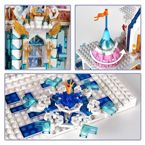 Moule <span class=keywords><strong>King</strong></span> 11008 Frozen Entrée Modèle Château <span class=keywords><strong>Magnétique</strong></span> Creative Filles Briques DIY No.Snow Palace Building Block Pour Enfants Cadeau - Product Image 6