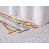 Collier simple en acier inoxydable avec pendentif nœud pour la Saint-Valentin, fermoir OT, bijoux plaqués or irréguliers, vente en gros personnalisée