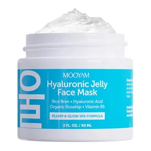 Organic Rosehip Vitamin B5 Rice Bran Hyaluronic Acid Brightening Jelly Facemask Korean Hyaluronic Jelly Masks For Facials