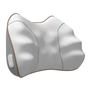 Masajeador Lumbar de cintura recargable, almohada de masaje de cuello de espuma viscoelástica inalámbrica, cojín de masaje para oficina