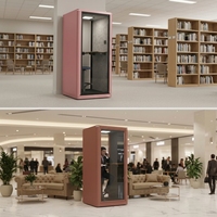 UNIBOOTH Luxury Private ASTM-E84 Ignifuge 30dB ISO 23351 Installation Rapide en 30-45 Min Cabine Silencieuse pour Bureau Ouvert Bibliothèque Exportation Mondiale
