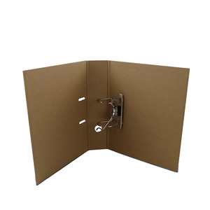 Logo Customized A4 3 inches Spine Kraft Paper Lever Arch File Office 2 Holes D-Ring Binder File Folder