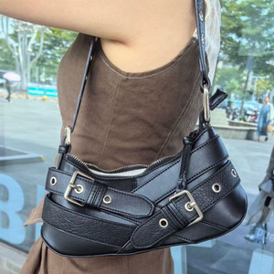 กระเป๋าใต้วงแขนทำจากวัสดุสองโทนมีดีไซน์หัวเข็มขัด PU - Product Image 5