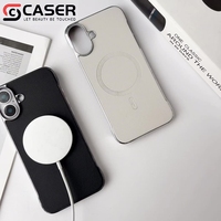 Nouveau cuir galvanisé sans bordure PU pare-chocs anneau magnétique antichoc étui de téléphone portable pour iPhone 17 Air 16 15