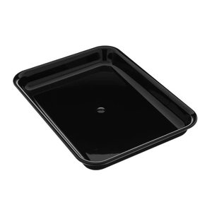 Vassoio rettangolare da banco 29,5x22 cm nero con bordi arrotondati, vassoio espositore per la conservazione - Product Image 1