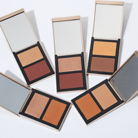 Palette de surligneur et de bronzant en poudre pressée Contour mat végétalien de marque privée