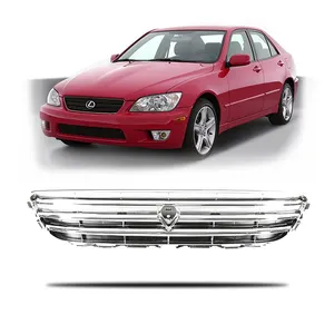 Fits 2001-2005 Lexus IS200 IS300 Front Grille Chrome With Red Emblem Altezza Style