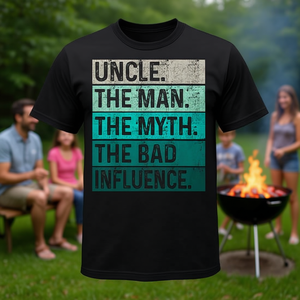 T-shirt Uncle The Man The Myth The Bad Influence pour hommes, idée cadeau - Product Image 3