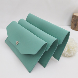 Porte-cartes compact pour femme, personnalisé, couleur unie, <span class=keywords><strong>simple</strong></span>, en PU, avec fermeture à bouton, pour cartes <span class=keywords><strong>de</strong></span> <span class=keywords><strong>visite</strong></span> - Product Image 3
