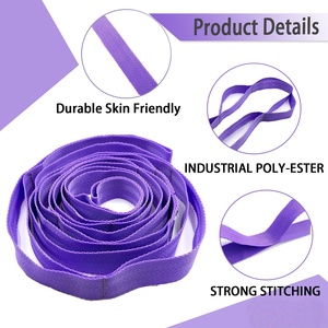 CZFIT High Quality 10 Loops Yoga Strap Stretching Strap <b>Exercise</b> Pilates Dance Workout Fitness Stretching <b>Belt</b> - Product Image 4