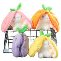 2026 Hoge Kwaliteit Katoenen Pluche Konijnen Tasje Hangende Decoratie Schattige Fruit Transformatie Schattige Vorm Rugzak Hangertje