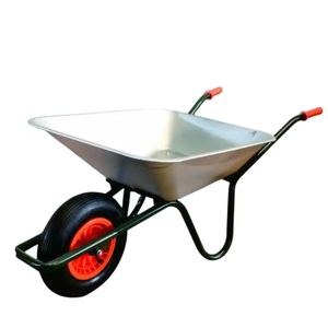 Factory Sale Durable Iron Frame with 2 Hand Grips and Pneumatic <b>Wheels</b> for Industrial Use <b>Wheel</b> <b>Barrow</b> - Product Image 1