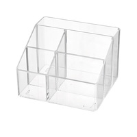 Boîte de rangement cosmétique transparente pour rouges à lèvres, ensemble de trois pièces, support de rangement de bureau, organisateur de fournitures scolaires pour étudiants, sans couvercle