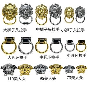 Poignée de tiroir en alliage de zinc en forme de tête de lion, style européen, finition or et argent, quincaillerie de meubles - Product Image 4