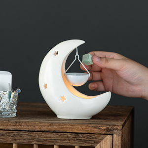 Diffuseur d'encens en céramique étoile et lune, brûleur <span class=keywords><strong>de</strong></span> cire fondante, diffuseur d'huiles essentielles suspendu, style arabe, décoration <span class=keywords><strong>de</strong></span> bureau, cadeau, vente en gros - Product Image 3