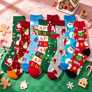 <span class=keywords><strong>Calcetines</strong></span> Navideños de Algodón Jacquard 200N al por Mayor, 8 Estilos, Santa, <span class=keywords><strong>Grinch</strong></span>, Muñeco de Nieve, Árbol, <span class=keywords><strong>Calcetines</strong></span> Navideños Novedosos para Adultos - Product Image 3