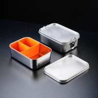 Boîte à lunch en acier inoxydable Lekfre avec boucle, 3 compartiments, boîte à lunch en acier inoxydable pour aliments frais