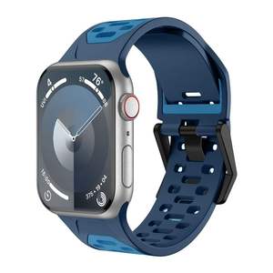 Bracelet de montre en silicone en gros pour Apple Watch S10 11 46mm Ultra 49mm SE 44mm, bracelet de sport bicolore - Product Image 1