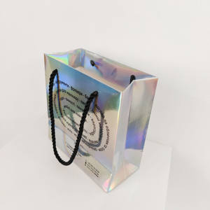 Bolsa de Papel con Logotipo Personalizado con Holograma Láser, Bolsa de Papel de Color Holográfico para Regalos de Joyería, Embalaje de Maquillaje, Bolsa de Papel para Cosméticos - Product Image 6