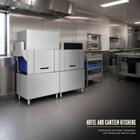 Lave-vaisselle à convoyeur commercial pour restaurant, hôtel, cantine, machine à laver la vaisselle automatique, haute capacité, séchage à l'air chaud