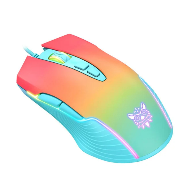 New Product Onikuma CW905 Wired Mechanical Girl Gaming Mouse Computer Dedicated RGB Light Marquee 6-speed 6400 DPI