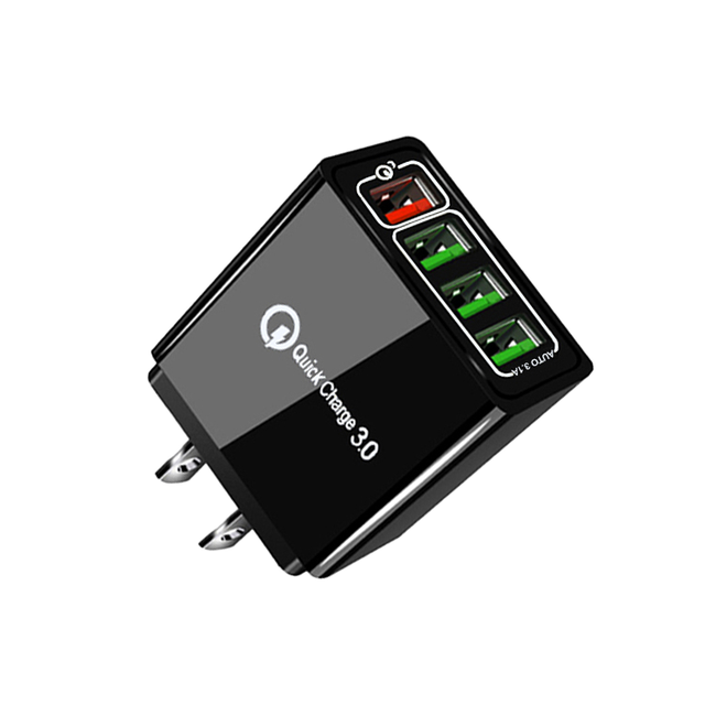 High-Speed 4 USB QC 3.0 Pd 3.1A 20W Wall Charger Adapter 30W Output Power for Smartphone EU Plug Travel Mobile Phone Charging