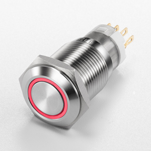 Interrupteur à bouton-poussoir, trou de montage de 16 mm, tête métallique étanche IP65 de 0,63 pouce pour machine industrielle - Product Image 5