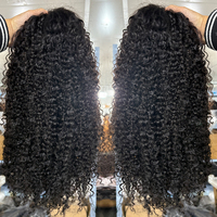 Perruques en cheveux humains bruts cambodgiens à cuticules alignées, ondulation Water Wave, avec dentelle frontale HD 13x4, sans colle, bouclées, pour revendeurs