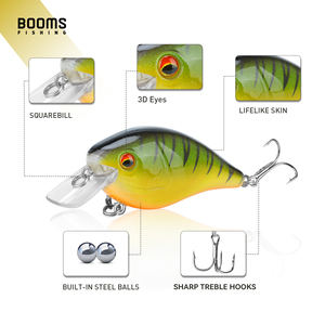 Leurre Crankbait Artificiel Flottant Personnalisé en Usine avec Hameçon Triple pour la Pêche au <span class=keywords><strong>Silure</strong></span> et au Saumon en Rivière, Lac et Ruisseau - Product Image 3