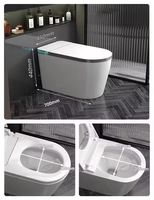 Toilette intelligente moderne en céramique avec télécommande, siège chauffant, économie d'eau, bidet intégré pour hôtels de luxe et maisons