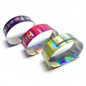 Pulseras de Tyvek Holográficas Personalizadas, Pulseras de Papel Sintético Impermeables para Eventos de Personal de Empresa, Pulseras Promocionales de <span class=keywords><strong>Acceso</strong></span> - Product Image 3