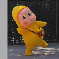 Nouveau Costume Gonflable de Poupée Étoile de Dessin Animé avec Coiffe, Accessoires de Spectacle, Poupée Gonflable Jaune Bébé Gras