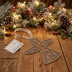 Sonnet Decor Metal <b>Wire</b> Angel Ornament Vertical Pattern Art Deco Design Christmas Holiday Decoration <b>for</b> Home Wall Hanging - Product Image 2