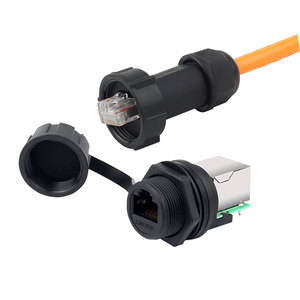 Lshitech M20 công nghiệp hiệu suất cao nữ cắm kết nối không thấm nước <span class=keywords><strong>RJ45</strong></span> cho hàng không IP67 cấp - Product Image 1
