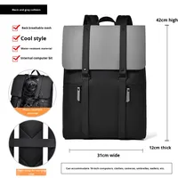 Sac à dos tendance pour homme, grande capacité, polyvalent, simple, avec double fermeture éclair et bretelles à coussin d'air