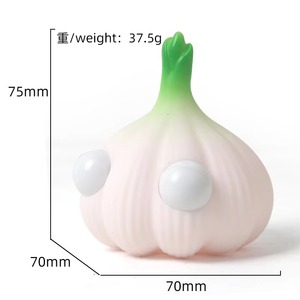 Jouet Squishy Créatif Ail avec Yeux qui S'Éventent, Légume Réaliste, Anti-Stress, Jouet Sensoriel Fidget pour Enfants, Cadeau Amusant - Product Image 5