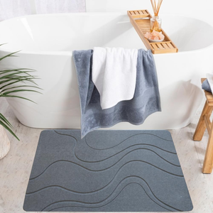 <span class=keywords><strong>FIGOO</strong></span> - Tapis de bain en diatomite sûr, séchage rapide, imperméable, non toxique, 39x60cm, 0,9cm d'épaisseur, motif ondulé, luxe moderne - Product Image 2