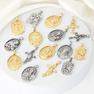 Colgante de Medusa religiosa Jesús chapado en oro de 18K para hombre diseño 3D, colgantes de joyería de moda de acero inoxidable personalizados para collar - Product Image 1