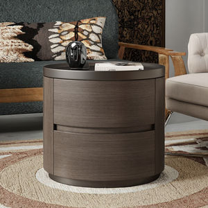 Table de chevet moderne minimaliste de luxe en bois massif à 2 tiroirs, idéale pour appartement et chambre à coucher – Meuble de maison très prisé - Product Image 3