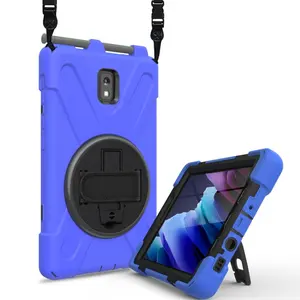 Heavy Duty Shockproof PC Silicone Case With Shoulder Strap Tablet Cover Case For Samsung Galaxy Tab Active 3 Case