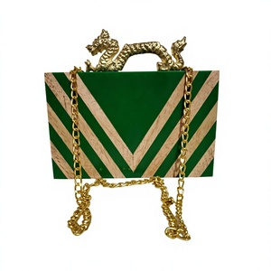 Bolso de Mano Elegante de Acrílico Turquesa para Mujer, Bolso de Resina Colorido con Patrón Geométrico, Bolsos de Resina para Mujer - Product Image 1