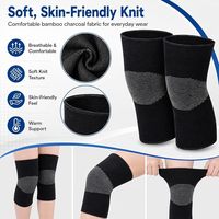 Genouillère de compression en fibre de bambou, élastique, antidérapante, légère, pour la marche, l'exercice quotidien et le confort des articulations