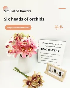 D449 Venta al por mayor de flores artificiales hechas a mano de seis cabezas Huilan para fotografía transfronteriza, accesorios para decoración del hogar de Año Nuevo - Product Image 2