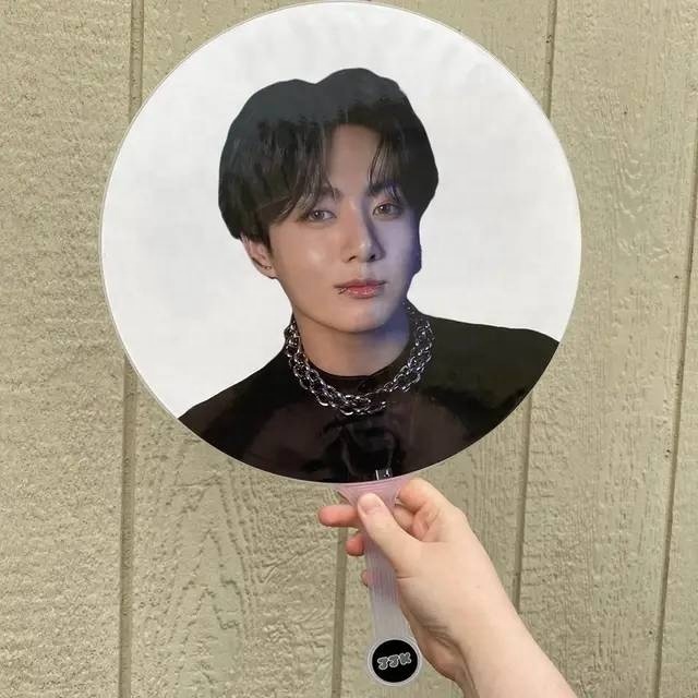 Custom Printed Double Side Plastic Fans Holographic K-pop Korea Event Large Size Hand Fan Kpop Picket for Collection