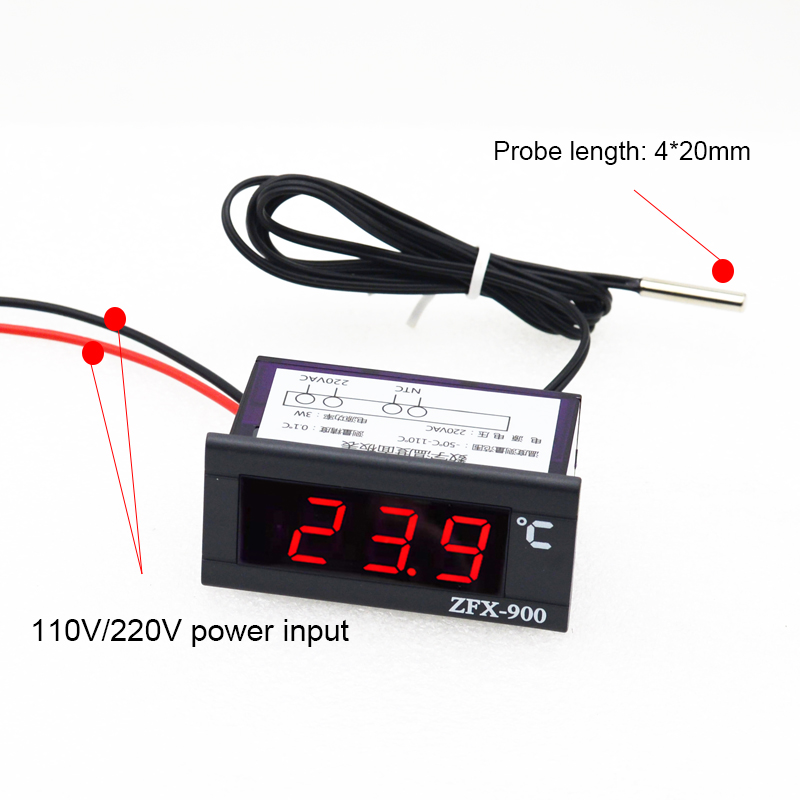 110V 220V Embedded Temperature Meter Intelligent Digital Temperature Display Panel For Refrigerator Cold Closet Zfx-900(图2)