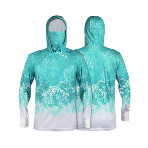 Camiseta de Pesca de Alto Rendimiento al por Mayor OEM con Capucha, Protección Facial UPF 50+, Anti UV, 100% Poliéster de Secado Rápido - Product Image 1